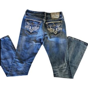 🌺MEK DNM Slim Boot Distressed Stone Washed Denim Jeans